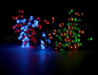 Napelemes Karácsonyi LED égősor, Kerti Fényfüzér, Kültéri, M7615/100M Színes